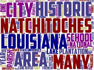natchitoches typography, wordcloud, wordart, natchitoches,louisiana,usa,illustration