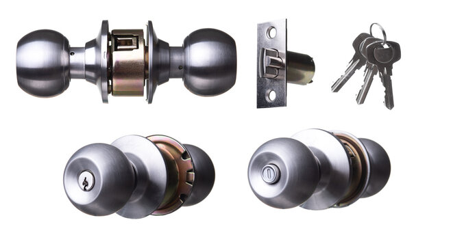 Set of Door knob isolated on white background
