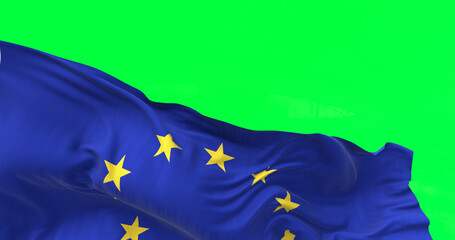 Detail of the flag of The European Union waving in the wind © rarrarorro