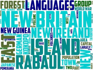 Obraz premium new britain typography, wordcloud, wordart, landscape,nature,blue,island