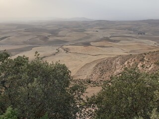 Beautiful view from above the mountains in the Tiaret forest, Algeria