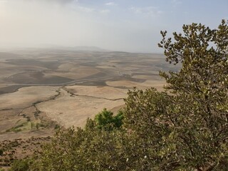 Beautiful view from above the mountains in the Tiaret forest, Algeria