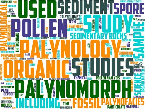 palynology typography, wordcloud, wordart, palynology,pollen,spring,flower