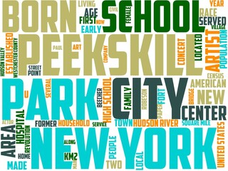 peekskill typography, wordcloud, wordart, peekskill,new,york,nature - obrazy, fototapety, plakaty