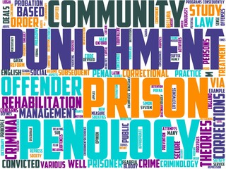 penology typography, wordcloud, wordart, penology,illustration,prison,jail