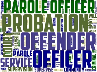 probation officer typography, wordcloud, wordart, - obrazy, fototapety, plakaty