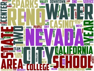 reno typography, wordcloud, wordart,