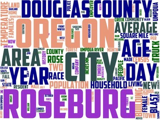 Obraz premium roseburg typography, wordcloud, wordart,
