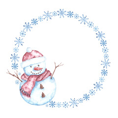 Christmas watercolor frame 