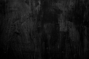 Empty black wall interior for design, Old loft style raw concrete wall. Dirty dark raw cement wall texture and background