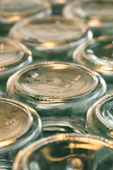 Empty Jars Lined up Ready for Use