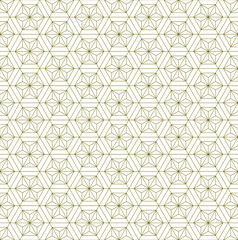 Seamless traditional Japanese ornament Kumiko.Golden color lines.