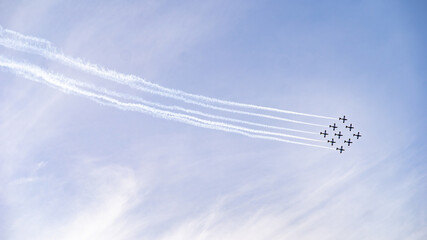 Military airplanes air display, Malta