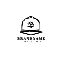 london police helmet cartoon logo icon design template vector illustration