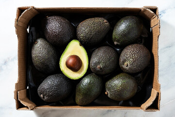 a box of avocado on the table