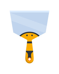 Builder instrument. Equipment for repair. Handyman tool. Tool supplies for house repair builder on white background. Flat  design concept of spatula