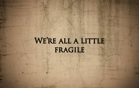Wisdom “We’re all a little fragile”