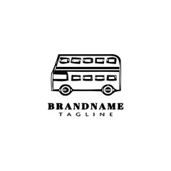 bus cartoon logo icon template black isolated vector illustration