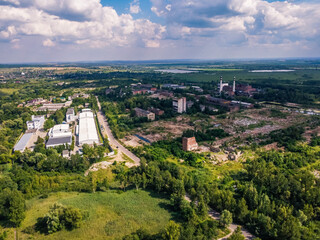 Fototapeta premium Panorama of Noviy Rozdil aerial 