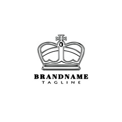 crown logo cartoon icon design template black isolated vector