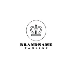 crown logo cartoon icon design template black isolated illustration