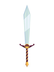 Medieval kingdom character of middle ages historical period  Illustration. Ordinary sword flat  illustration