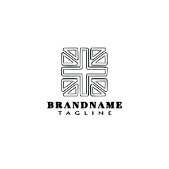 united kingdom flag unique cartoon logo template icon design black isolated vector simple