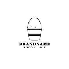 cute ice cream stick logo cartoon design icon vector illustration