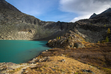 landscape with lake and mountains