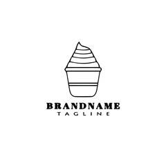 ice cream cone logo cartoon design icon vector