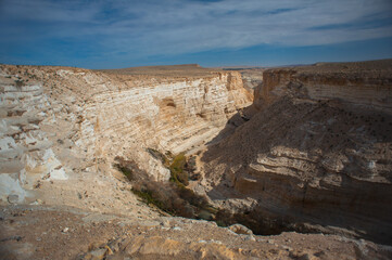 A Gorge in the Desert of Israel in a Time of Drought