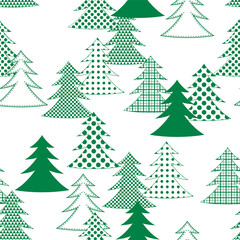 Seamless background with Christmas trees. Merry Christmas! Happy New year!