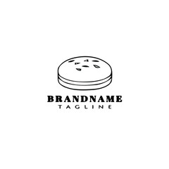 bread cartoon logo icon design black isolated vector illustration