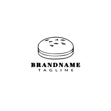 bread cartoon logo icon design black isolated vector illustration