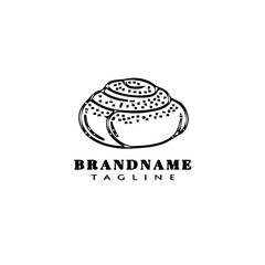 bread concept logo icon design template black isolated vector illustration