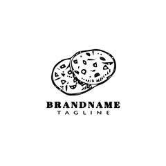 bread cute logo icon design template black isolated vector illustration