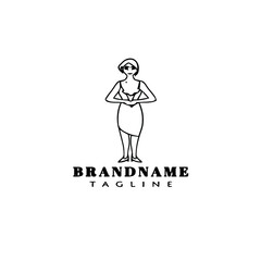 bridesmaid logo cartoon icon design template simple isolated vector illustration