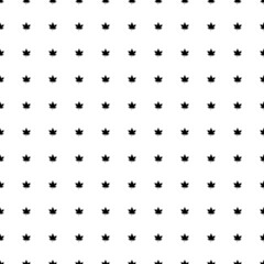 Square seamless background pattern from geometric shapes. The pattern is evenly filled with black maple leafs. Vector illustration on white background