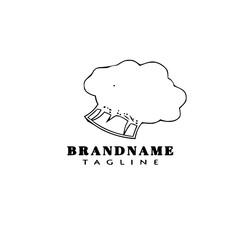 broccoli logo cartoon icon design template black isolated vector illustration