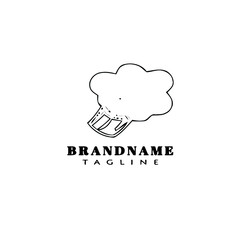 broccoli logo cartoon icon design template black simple vector illustration