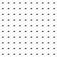Square seamless background pattern from black hot pie symbols are different sizes and opacity. The pattern is evenly filled. Vector illustration on white background