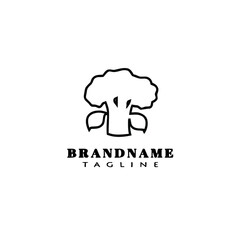 broccoli logo cartoon icon design template black isolated vector simple
