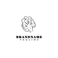 broccoli logo cartoon icon design template black cute vector illustration
