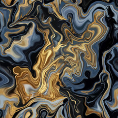 Marble texture seamless pattern. Silver, gold, brown, blue,black smoke abstract background. Seamless liquid fluid. Ebru style effect. Aqua ink print .Vector