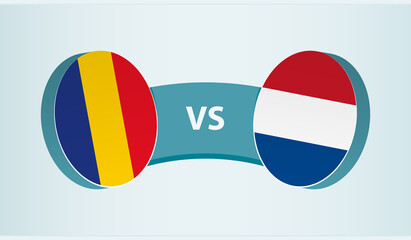 Romania vs Netherlands, team sports competition concept.