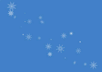 Naklejka na ściany i meble White delicate openwork snowflakes are scattered on a blue background. Festive background, postcard design, wallpaper