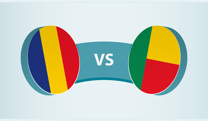 Romania vs Benin, team sports competition concept.