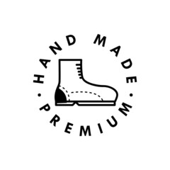 Hand made shoes premium logo design template