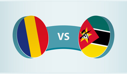 Romania vs Mozambique, team sports competition concept.