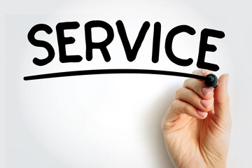SERVICE underlined text with marker, concept background